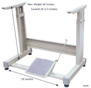 05313: Consew L-T Shaped Legs (Not K Leg) All Metal Stand +Wood Table Top Unassembled