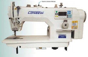 Consew 7360R-7DD Flat Bed Lockstitch Sewing Machine with Auto-Lubrication, Rotary Hook, Under Bed Thread Trimmer