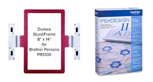 8479: Brother SASTURDY8X14" Durkee Split Design Sturdi Frame Hoop +required PEDESIGN11 Full Version Software for PRS100 Persona and Babylock Alliance BNAL