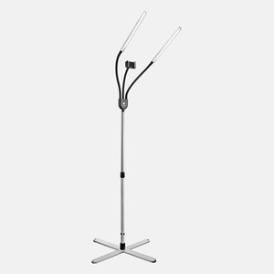 Daylight U35350, Gemini Floor Lamps Dual LED Lights with Telescopic Stand, 4 Brightness Levels, Mobile Phone Holder, USB,Carry Bag Storage, 11.5' Cord
