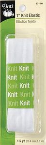 Dritz DE9318W 1in White Knit Elastic 1-1/4yd