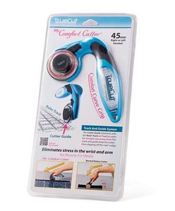 MyComfort Cutters, TrueCut CC45, 45mm My Comfort Cutter The Ultimate Ergonomic Rotary Cutter, Left or right handed, removable guide that works with Ruler Track