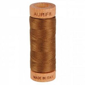 Aurifil 1080-2372 Cotton Mako Thread, 80wt 280m DARK ANTIQUE GOLD