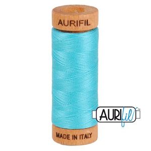 Aurifil, Cotton Mako Thread, 80wt, 280m, 1080-5005, BRIGHT TURQUOISE