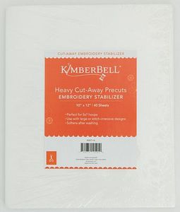 Kimberbell KDST119 Heavy Cutaway Stabilizer—40 ct. 10" x 20" Precut Sheets