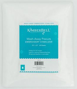 Kimberbell KDST122 Wash Away Water Soluble Stabilizer—40 ct. 10" x 20" Precut Sheets