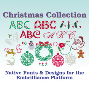 Embrilliance Christmas Collection 1 Fonts and Designs for the Embrilliance Embroidery Software