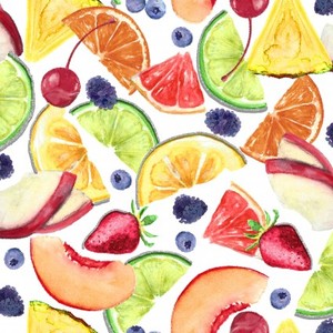 3 Wishes Fabric 3WI18020-WHT-CTN-D MIXOLOGY - FRUIT (GLITTER)