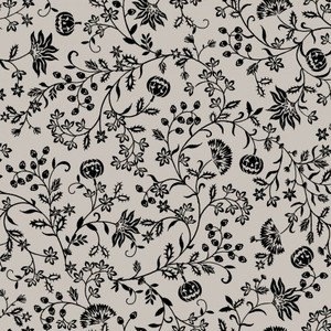 Studio E Fabrics SEF5725-19 Spooky Night Pumpkin Vine Lt. Gray