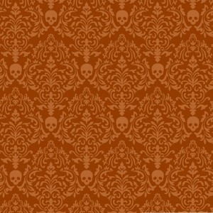 Studio E Fabrics SEF5720-33 Spooky Night Small Damask Orange
