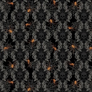 Studio E Fabrics SEF5718-99 SPOOKY NIGHT - DAMASK STRIPE