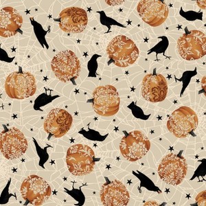 Studio E Fabrics SEF5719-33 SPOOKY NIGHT - TOSSED PUMPKINS & CROWS