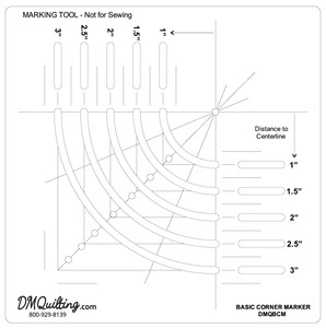 Sew Steady, Westalee, DA-DMQBCM, 6" x 6", Basic, Corner, Marker, Donna McCauley