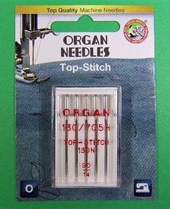 Organ Needle ORG5600-090 Needle Organ Top Stitch 90/14 Carded/5 Needles