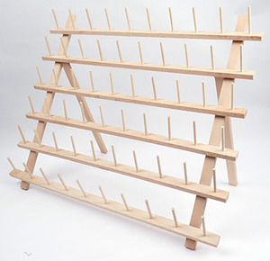 60-Spool Thread Rack, Wooden Thread Holder Sewing Organizer for