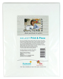 Quilters Select QSPP-811 Select Print & Piece, 25 Ct. 8.5" x 11" Precut Sheets