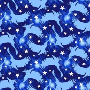 EE Schenck Stars & Stripes Forever SEF5830-77 FLYING EAGLES SILHOUETTE - BLUE