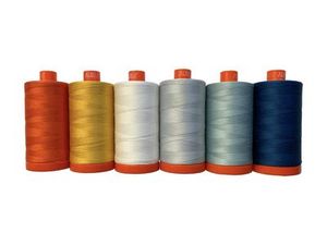 3-PACK - Aurifil Mako 50 wt Cotton Thread - White + Natural White + Chalk