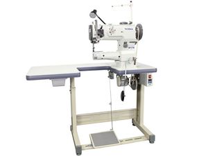 Techsew 4800 Cylinder Walking Foot Needle Feed Sewing Machine, Assembled Stand, Servo Motor, 10"Arm, 1/2" Leather, Adj Climbing Foot, M Bobbin Winder