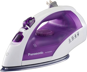 Panasonic NIE660SR Clothes 1200W Iron - Purple, Automatic Shut Off - Stainless Steel Sole Plate - Anti-Calcium System - 1200 W - White, Purple