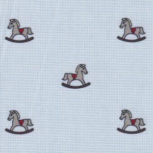 Fabric Finders 2403 Rocking Horse Fabric: Blue Micro Check Fabric