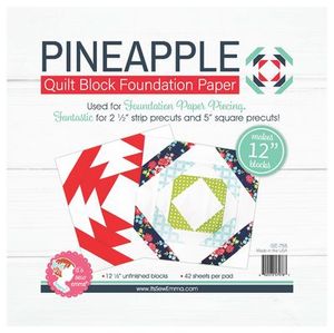 It's Sew Emma ISE755 12 in Pineapple Quilt Block Foundation Paper Pad