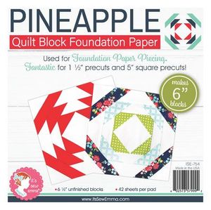 It's Sew Emma ISE754 6 in Pineapple Quilt Block Foundation Paper Pad