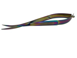 Famore Cutlery EZ Snip Micro Serrated  Titanium Coated Curved Blade