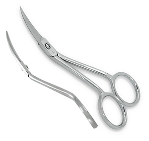 Famore Cutlery 748C 4" Fine Point, Mini Double Curved, Embroidery/Applique Scissors