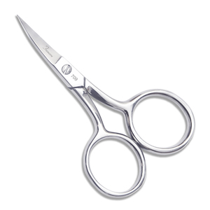 Famore Cutlery 709 4" Curved Fine Point, Large Ring Scissors