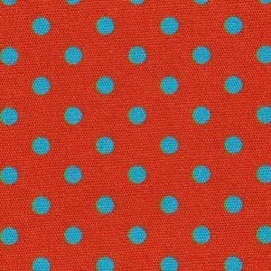 Fabric Finders 2388 Turquoise Dots on Orange Fabric