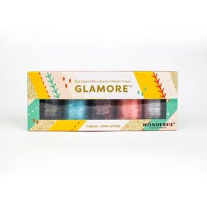 WonderFil GlaMore GMP-PT 5 Pk 12wt Rayon with a strand of Metallic Pack - Play Time