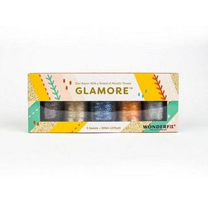 WonderFil GlaMore GMP-SE 5 Pk 12wt Rayon with a strand of Metallic Pack - Simply Elegant