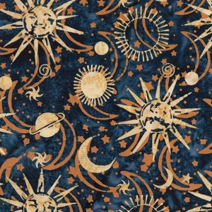 EE Schenck ISB112143585 Celestials - sun moon stars on med blue