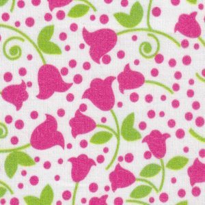 Fabric Finders 2409 Pink and Green Tulip Floral Fabric