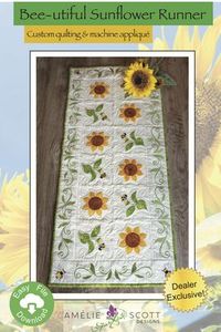 Amelie Scott Designs, ASD240, Bee-utiful, Sunflower, Runner