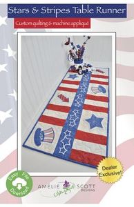 Amelie Scott Designs ASD239 Stars & Stripes Table Runner