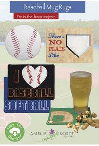 Amelie Scott Designs, ASD217, Baseball, Mug, Rugs, Four, ITH, Projects