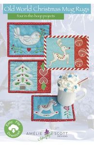 Amelie Scott Designs ASD2113 Old World Christmas Mug Rugs