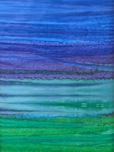 Batik Textiles 0235 Ombre Blue Green Purple Watercolor Down Under