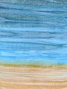 Batik Textiles 0236 Ombre Blue Tan Beach Stripe Down Under