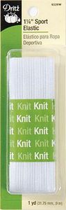 Dritz DE9326W 1-1/4in White Sport Elastic 1yd