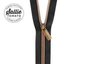 Sallie Tomato ZBY5C-14 #5 Zippers by the Yard Black Tape Antique Teeth
