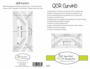 104354: Sew Kind of Wonderful SKW99 QCR Curvit 1/4in Acrylic longarm ruler set, Curve matches Quick Curve Ruler curve SKW100