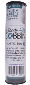 DIME, STS636, Steady Stitch, Style A, Class 15, Plastic Side, 36/tube, Color, Black, DIME STS636 Steady Stitch Style A Class 15 Plastic Sided Prewound Bobbine (36/tube) Color Black, 70/2 Thread Siz