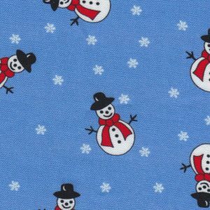 Fabric Finders 2391 Snowman Fabric: Blue, Red and White