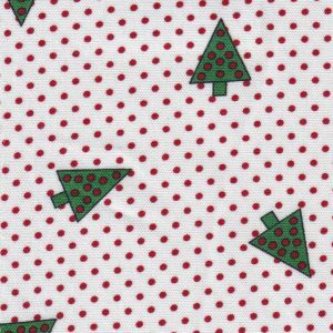 Fabric Finders 2392 Christmas Tree Fabric: Green and Red