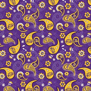 Sykel TAM 1200 College Cotton - Louisiana State University Paisley Fabric