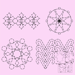 Sew Steady, DT-DMQHSS2, DMQuilting, 4 Pc., Holiday, Sampler, Template Set, Shank Options, Low Shank, Longarm, High Shank, Sew Steady Westalee,