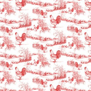 Wilmington Prints Home to Roost 3023 39711 113 Red Toile